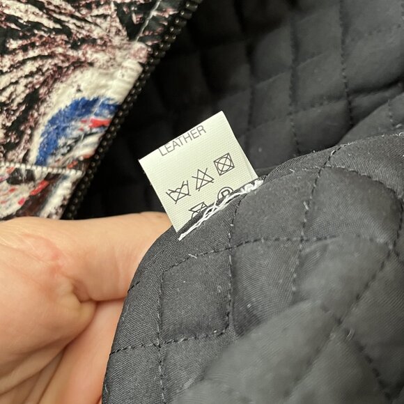 Claire Barrow Leather Painted Biker jacket Medium - Picture 4 of 9